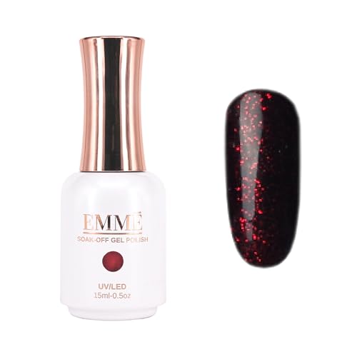 CÔEM - Premium Gel UV Nagellack langanhaltend für UV-Lampe - Gellack Shellac über 400 Farben (Glitzer, Metallic, Schimmernd) Nail Polish schnelltrocknend - Gelnagellack 15ml GP320 schwarz/glitzer von CÔEM