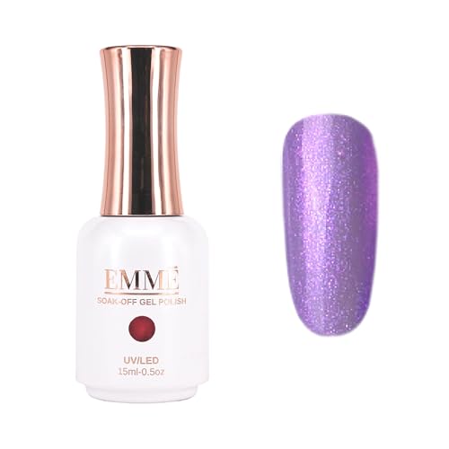 CÔEM - Premium Gel UV Nagellack langanhaltend für UV-Lampe - Gellack Shellac über 400 Farben (Glitzer, Metallic, Schimmernd) Nail Polish schnelltrocknend - Gelnagellack 15ml GP324 flieder/glitzer von CÔEM