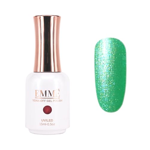 CÔEM - Premium Gel UV Nagellack langanhaltend für UV-Lampe - Gellack Shellac über 400 Farben (Glitzer, Metallic, Schimmernd) Nail Polish schnelltrocknend - Gelnagellack 15ml GP347 grün/glitzer von CÔEM