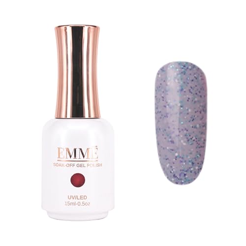 CÔEM - Premium Gel UV Nagellack langanhaltend für UV-Lampe - Gellack Shellac über 400 Farben (Glitzer, Metallic, Schimmernd) Nail Polish schnelltrocknend - Gelnagellack 15ml GP406 flieder/glitzer von CÔEM