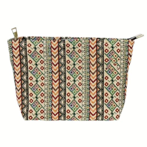 COENVYLIV Kosmetiktasche mit zartem Blumenmuster, Leinen, Make-up-Tasche mit Reißverschluss, großes Fassungsvermögen, Kulturbeutel, Organizer für Damen, Mädchen, Reisen, Urlaub, Böhmisch, COENVYLIV Kosmetiktasche mit zartem Blumenmuster, Leinen, Make-up-Tasche mit Reißverschluss, großes Fassungsvermögen, Kulturbeutel, Organizer für Damen, Mädchen, Reisen, Urlaub, Böhmisch, von COENVYLIV