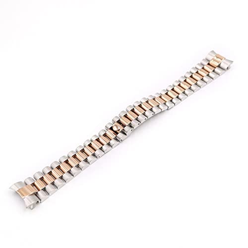 COEPMG 20mm 316L Edelstahl Solid gebogene Ende Schraubenverbindungen Austausch der Armband Armband Armband für Rolex Präsident (Color : All Roségold, Größe: 20MM) von COEPMG