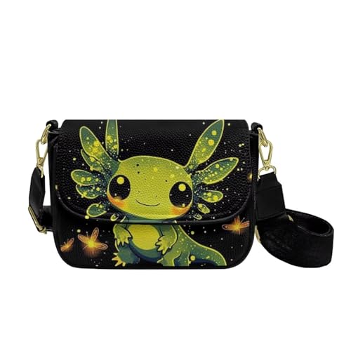 COEQINE Bedruckte Crossbody-Tasche für Damen, leichte Schultertasche, funktionale Multi-Taschen-Geldbörse, Ersatzriemen, Grün Axolotl COEQINE Bedruckte Crossbody-Tasche für Damen, leichte Schultertasche, funktionale Multi-Taschen-Geldbörse, Ersatzriemen, Grün Axolotl von COEQINE