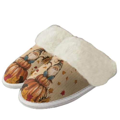 COEQINE Bedruckte Hausschuhe für Damen, Weihnachtsgeschenke, Hausschuhe mit rutschfester Gummisohle, Größe 36–47, Herbst-Zwerg Kürbis Beige, 12/12.5 UK Narrow COEQINE Bedruckte Hausschuhe für Damen, Weihnachtsgeschenke, Hausschuhe mit rutschfester Gummisohle, Größe 36–47, Herbst-Zwerg Kürbis Beige, 12/12.5 UK Narrow von COEQINE