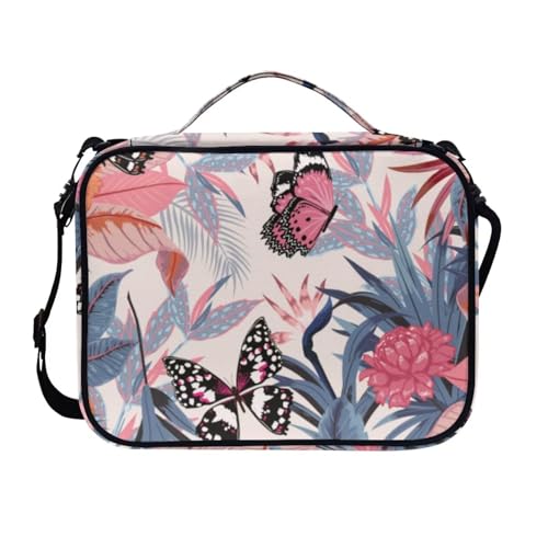 COEQINE Bibelhülle für Damen, rosa Schmetterling, Bibelbuchhülle mit Srtap für Reisen, Organizer für Frauen, weiblich, rosa Blumenmuster von COEQINE