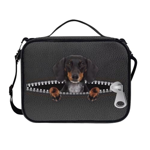 COEQINE Bibeltasche mit niedlichem Hunde-Aufdruck, mit Bleistiftfach, Reißverschluss, tragbar, Bibelbuchtasche mit Gurt von COEQINE