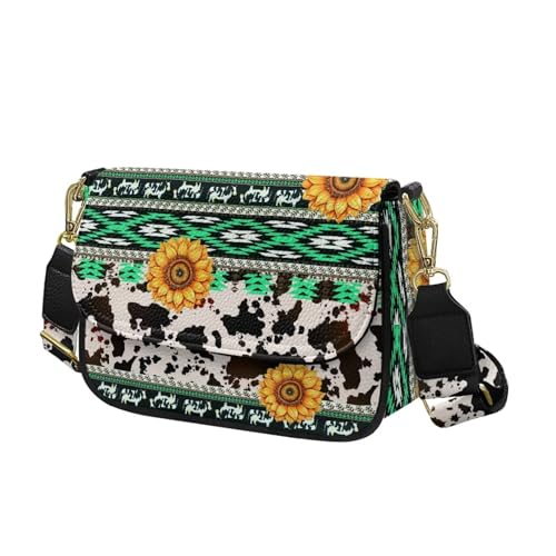 COEQINE Braune Umhängetasche für Damen, Leder, Geldbörsen, Umhängetasche, Schultertasche, Sonnenblumen-Ethno COEQINE Braune Umhängetasche für Damen, Leder, Geldbörsen, Umhängetasche, Schultertasche, Sonnenblumen-Ethno von COEQINE