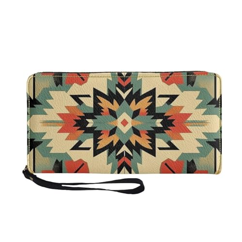 COEQINE Coole Geldbörse für Herren, Leder, weiches PU-Kartenhalter, schmal, wasserdicht, Münzbörse mit Griffen, Reisen für Ihn, Tribal, Casual von COEQINE