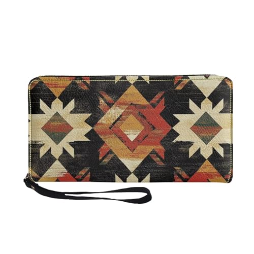 COEQINE Coole Geldbörse für Herren, Leder, weiches PU-Kartenhalter, schmal, wasserdicht, Münzbörse mit Griffen, Reisen für Ihn, Western Tribal, Casual von COEQINE