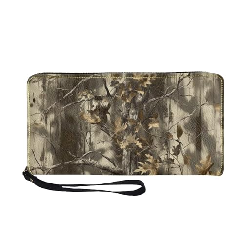 COEQINE Coole Geldbörse für Herren, Leder, weiches PU-Kartenhalter, schmal, wasserdicht, Münzbörse mit Griffen, Reisen für Ihn, Wild Leaves, Casual von COEQINE