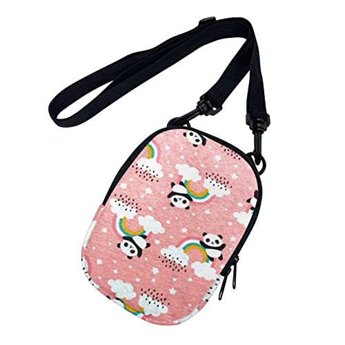 COEQINE Crossbody-Tasche für Frauen Kleine Geldbörsen Messenger Bag für Frauen Mädchen Reise Mini Handtasche Schultertaschen Wasserdicht, Niedlicher Panda, Pink von COEQINE