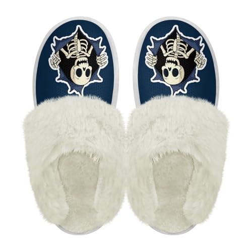 COEQINE Damen-Hausschuhe, Größe 36–47, Blattmuster, Ahornblatt, bedruckt, Hausschuhe, für Zuhause, Winterschuhe, Geschenke, Skeleton Navy Skull Printed, 12/12.5 UK Narrow COEQINE Damen-Hausschuhe, Größe 36–47, Blattmuster, Ahornblatt, bedruckt, Hausschuhe, für Zuhause, Winterschuhe, Geschenke, Skeleton Navy Skull Printed, 12/12.5 UK Narrow von COEQINE