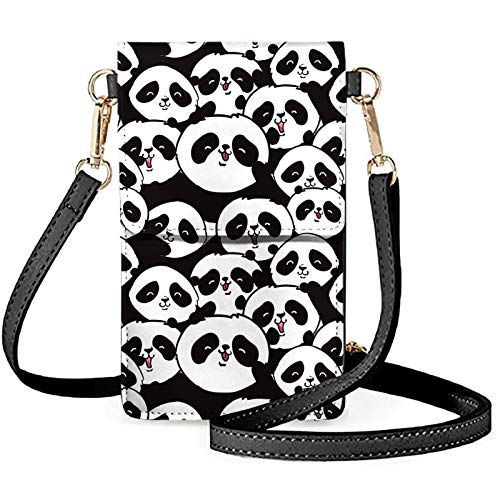 COEQINE Damen Schultertasche für Frauen Mädchen Handy Crossbody Tasche Leder Geldbörse Geldbörse Beutel Mini Ranzen, Weiß - panda - Größe: Einheitsgröße von COEQINE