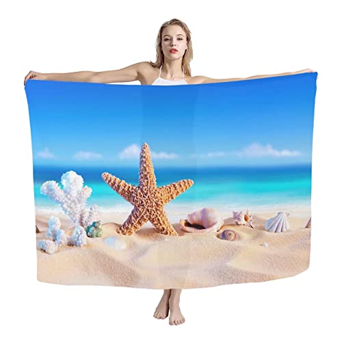 COEQINE Damen Strand Badeanzug Cover Ups Wickelrock Sommer Bikini Pareo Sarong Sonnenschal Wrap, Strand, onesize von COEQINE