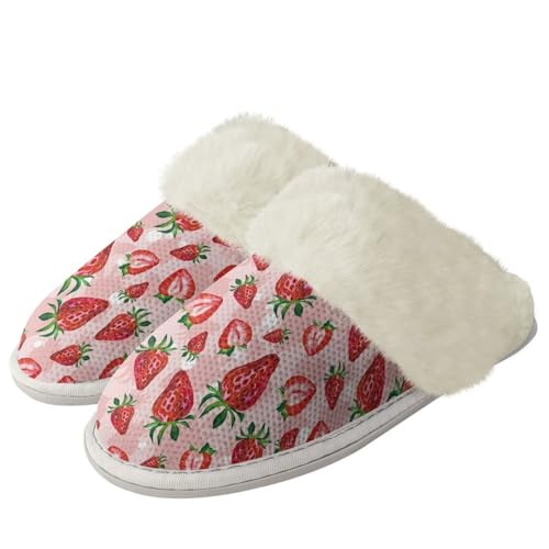 COEQINE Flauschige Hausschuhe für Damen, Kawaii-Tierdruck, Winterschuhe, superweich mit rutschfester Sohle, Rosa, Erdbeerrot / Rosa, 37/38 EU COEQINE Flauschige Hausschuhe für Damen, Kawaii-Tierdruck, Winterschuhe, superweich mit rutschfester Sohle, Rosa, Erdbeerrot / Rosa, 37/38 EU von COEQINE