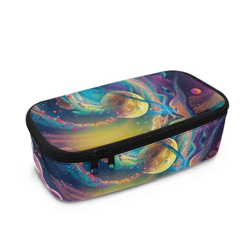 COEQINE Galaxy-Federmäppchen für weiterführende Schule, Schüler, Federmäppchen, Münztasche, Kosmetiktasche, Büro, Schreibwaren, Organizer für Teenager, Schule von COEQINE