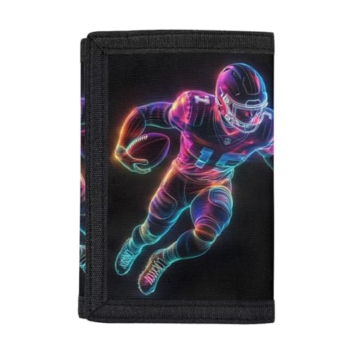 COEQINE Geldbörse für Jungen, leicht, mit Fach für Karten, kleine dreifach gefaltete Münztaschen für Kleinkinder, Jungen, Teenager, Gaming-Rugby-Spieler von COEQINE