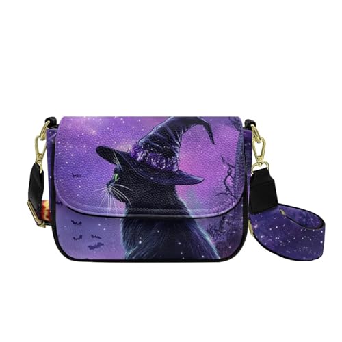 COEQINE Goth Pumpkin Crossbody Bag für Damen, kleine Geldbörse mit verstellbarem Schultergurt, kleine Lederhandtasche, Hexenkatze Goth COEQINE Goth Pumpkin Crossbody Bag für Damen, kleine Geldbörse mit verstellbarem Schultergurt, kleine Lederhandtasche, Hexenkatze Goth von COEQINE