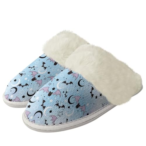 COEQINE Halloween-Hausschuhe für Damen, Hausschuhe, rutschfest, warm, flauschig, Lila Fledermaus Little Blue, 41/43 EU COEQINE Halloween-Hausschuhe für Damen, Hausschuhe, rutschfest, warm, flauschig, Lila Fledermaus Little Blue, 41/43 EU von COEQINE