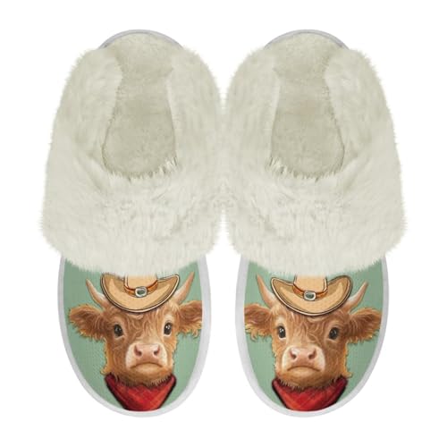 COEQINE Hausschuhe aus Memory-Schaum, breite Passform, Kawaii-Schweinchen, rosa bedruckt, rutschfeste Schlafzimmerschuhe, Highland Cow Green, 12/12.5 UK Narrow COEQINE Hausschuhe aus Memory-Schaum, breite Passform, Kawaii-Schweinchen, rosa bedruckt, rutschfeste Schlafzimmerschuhe, Highland Cow Green, 12/12.5 UK Narrow von COEQINE