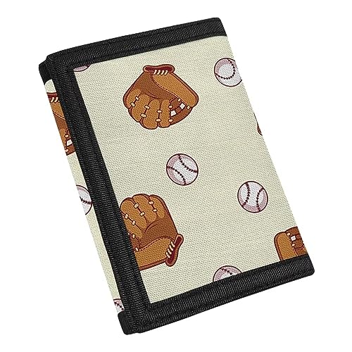 COEQINE Kinder-Geldbörse für Jungen und Mädchen 9–12, Weihnachts-Spardose für Kleinkinder, Geburtstag, dreifach gefaltet, Geldtasche mit Weihnachtsfeier, Baseball Beige, Baseball von COEQINE