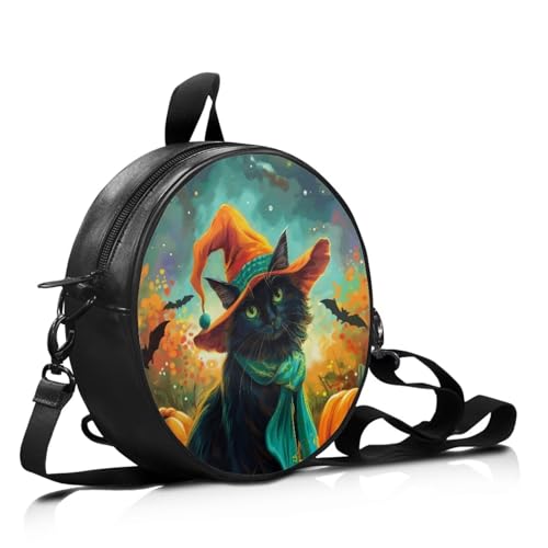 COEQINE Kleine Damen-Umhängetasche, Handytasche, Kuriertasche, Schultertasche, Green Cat Pumpkin COEQINE Kleine Damen-Umhängetasche, Handytasche, Kuriertasche, Schultertasche, Green Cat Pumpkin von COEQINE