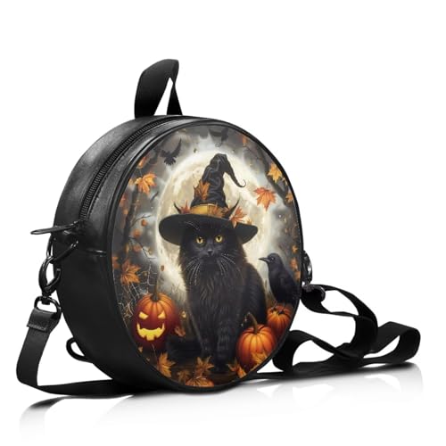 COEQINE Kleine Damen-Umhängetasche, Handytasche, Kuriertasche, Schultertasche, Hexenkatze Kürbis COEQINE Kleine Damen-Umhängetasche, Handytasche, Kuriertasche, Schultertasche, Hexenkatze Kürbis von COEQINE