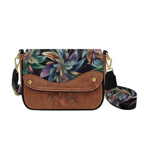 COEQINE Kleine Umhängetasche für Damen, Leder, Schultertasche mit Riemen und Riemen, Festival-Geschenke, Boho Floral Brown COEQINE Kleine Umhängetasche für Damen, Leder, Schultertasche mit Riemen und Riemen, Festival-Geschenke, Boho Floral Brown von COEQINE