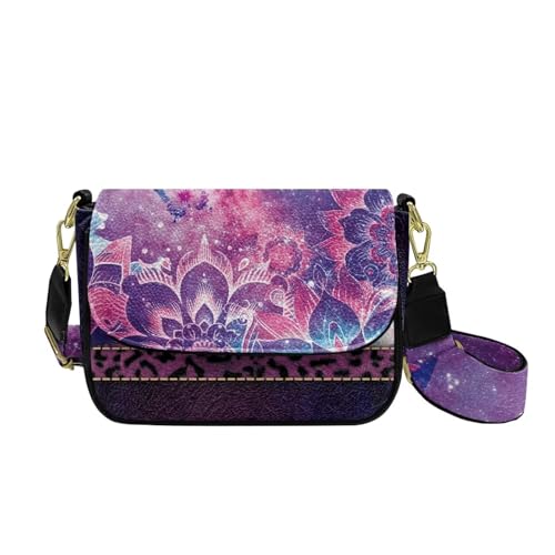 COEQINE Kleine Umhängetasche für Damen, Leder, Schultertasche mit Riemen und Riemen, Festival-Geschenke, Hippie Boho Floral Purple COEQINE Kleine Umhängetasche für Damen, Leder, Schultertasche mit Riemen und Riemen, Festival-Geschenke, Hippie Boho Floral Purple von COEQINE