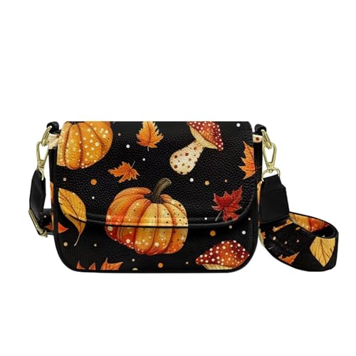 COEQINE Kleine Umhängetasche für Damen, Leder, Schultertasche mit Riemen und Riemen, Festival-Geschenke, Kürbis-Pilz COEQINE Kleine Umhängetasche für Damen, Leder, Schultertasche mit Riemen und Riemen, Festival-Geschenke, Kürbis-Pilz von COEQINE