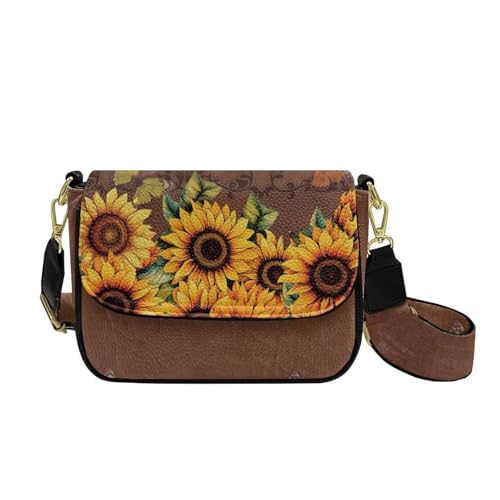 COEQINE Kleine Umhängetasche für Damen, Leder, Schultertasche mit Riemen und Riemen, Festival-Geschenke, sonnenblume COEQINE Kleine Umhängetasche für Damen, Leder, Schultertasche mit Riemen und Riemen, Festival-Geschenke, sonnenblume von COEQINE