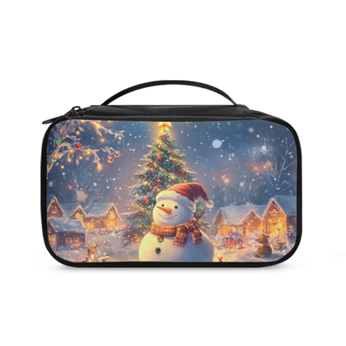 COEQINE Kosmetiktasche mit Weihnachtsmotiv, Schmuck für Damen, niedliche Make-up-Tasche, groß, ästhetischer Kulturbeutel, Niedliche Hunde für den Winter, Kulturbeutel von COEQINE