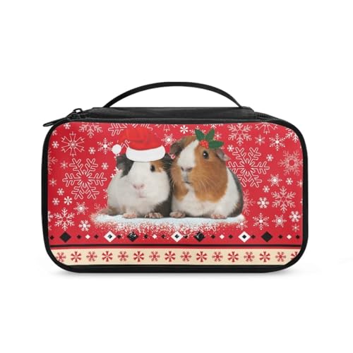 COEQINE Kosmetiktasche mit Weihnachtsmotiv, Schmuck für Damen, niedliche Make-up-Tasche, groß, ästhetischer Kulturbeutel, Niedliches gewelltes Tier, Kulturbeutel von COEQINE