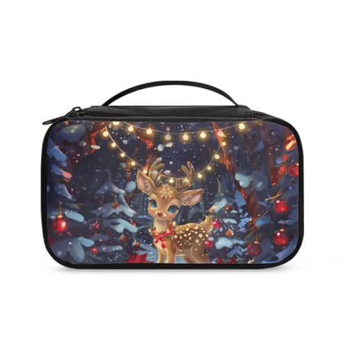COEQINE Kosmetiktasche mit Weihnachtsmotiv, Schmuck für Damen, niedliche Make-up-Tasche, groß, ästhetischer Kulturbeutel, Roter Schneemann, Kulturbeutel von COEQINE