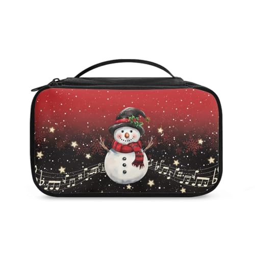 COEQINE Kosmetiktasche mit Weihnachtsmotiv, Schmuck für Damen, niedliche Make-up-Tasche, groß, ästhetischer Kulturbeutel, Rotgoldener Schneemann, Kulturbeutel von COEQINE