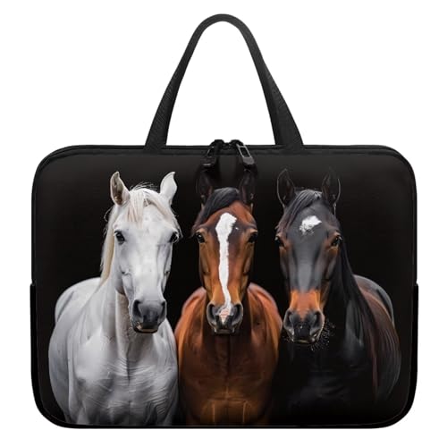 COEQINE Laptop-Rucksack, schwarzer Staubschutz für Computer, tragbarer Reise-Laptop-Rucksack mit Griff, für Damen und Herren, groß, Pferde schwarz niedlich, 15 inch COEQINE Laptop-Rucksack, schwarzer Staubschutz für Computer, tragbarer Reise-Laptop-Rucksack mit Griff, für Damen und Herren, groß, Pferde schwarz niedlich, 15 inch von COEQINE