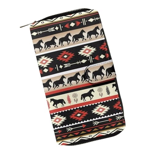 COEQINE Modische Ledergeldbörse für Damen, Geburtstag, Valentinstag, Geschenk für die Frau, Aztekenpferd von COEQINE