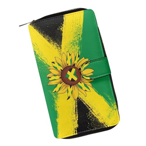 COEQINE Modische Ledergeldbörse für Damen, Geburtstag, Valentinstag, Geschenk für die Frau, Jamaika Sonnenblume von COEQINE