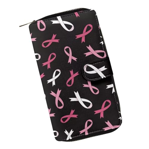 COEQINE Modische Ledergeldbörse für Damen, Geburtstag, Valentinstag, Geschenk für die Frau, Pink Ribbon Pink Breast Cancer Awareness COEQINE Modische Ledergeldbörse für Damen, Geburtstag, Valentinstag, Geschenk für die Frau, Pink Ribbon Pink Breast Cancer Awareness von COEQINE