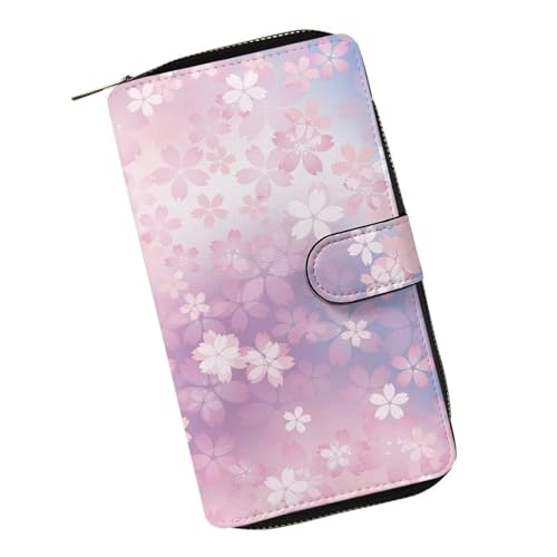 COEQINE Modische Ledergeldbörse für Damen, Geburtstag, Valentinstag, Geschenk für die Frau, Rosa Kirschblüte von COEQINE