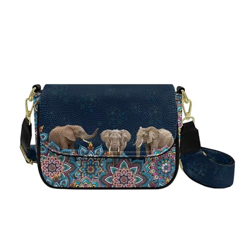 COEQINE Pinke Umhängetasche für Damen, Halloween-Geldbörse für Damen, Goth-Thema, Bauchtasche, Brusttaschen für Reisen, Elefantenblume von COEQINE