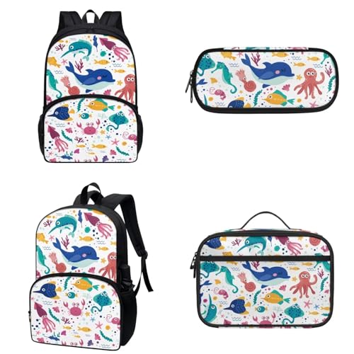 COEQINE Preschoo Kinder-Rucksack für Mädchen, Freizeit, 43,2 cm, Büchertasche für Mädchen, Grundschule, Schule, Reisen, großes Fassungsvermögen, Federmäppchen, isolierte Lunchbox, von COEQINE