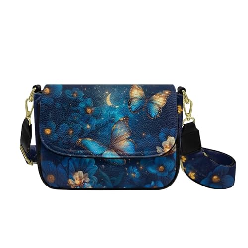 COEQINE Reise-Handytasche für Damen, Leder, Crossbody-Tasche mit Riemen, Handy-Geldbörse für den Alltag, Starry Butterfly von COEQINE