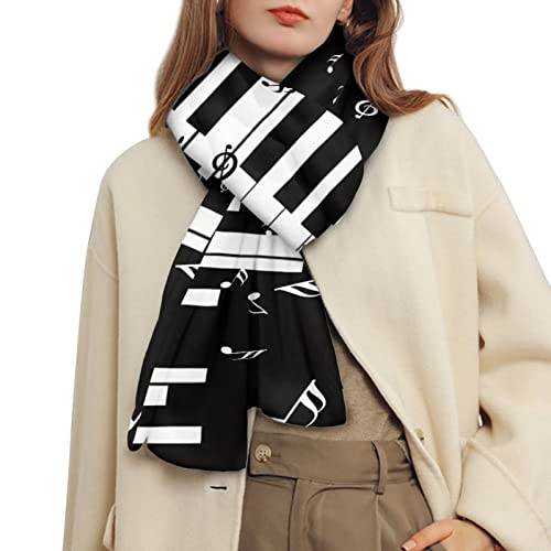 COEQINE Schals für Frauen Winter Warm Herren Klassischer Strick Winterschal Doppelschicht Lange übergroße Schals, Klavier, One size von COEQINE