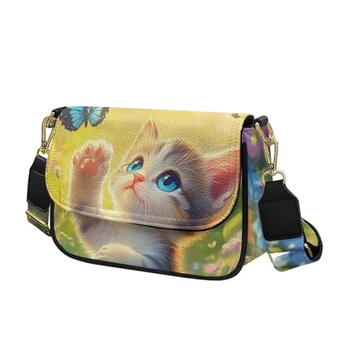 COEQINE Süße Umhängetasche, kleine Umhängetasche für Damen, Mini-Umhängetasche mit verstellbarem Riemen, Blau / Rosa Schmetterling COEQINE Süße Umhängetasche, kleine Umhängetasche für Damen, Mini-Umhängetasche mit verstellbarem Riemen, Blau / Rosa Schmetterling von COEQINE