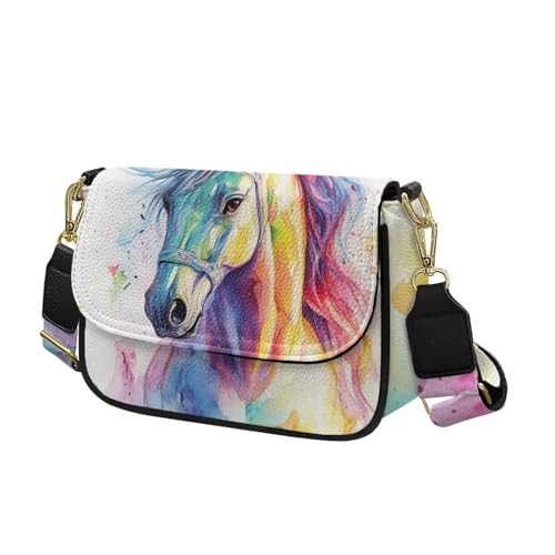 COEQINE Süße Umhängetasche, kleine Umhängetasche für Damen, Mini-Umhängetasche mit verstellbarem Riemen, Blue Butterfly Galaxy von COEQINE