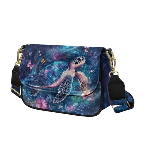 COEQINE Süße Umhängetasche, kleine Umhängetasche für Damen, Mini-Umhängetasche mit verstellbarem Riemen, Totenkopf Rose Blue Butterfly von COEQINE