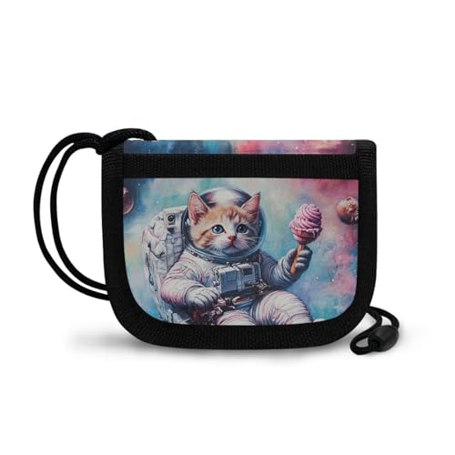 COEQINE Tier-Geldbörse für Teenager, Jungen, kleine Jungen, dreifach gefaltete Geldtasche mit Münzfach, für Kinder, Jungen, Reisebrieftasche mit Umhängeband, Katzeneis Astrinaut COEQINE Tier-Geldbörse für Teenager, Jungen, kleine Jungen, dreifach gefaltete Geldtasche mit Münzfach, für Kinder, Jungen, Reisebrieftasche mit Umhängeband, Katzeneis Astrinaut von COEQINE