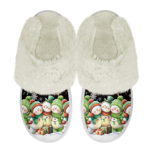 COEQINE Weihnachtliche Hausschuhe für Damen, Größe 36–47, flauschige Hausschuhe, warm, gemütlich, weich, für den Winter, als Geschenk, Schneemann, Schneeflocke, 12/12.5 UK Narrow COEQINE Weihnachtliche Hausschuhe für Damen, Größe 36–47, flauschige Hausschuhe, warm, gemütlich, weich, für den Winter, als Geschenk, Schneemann, Schneeflocke, 12/12.5 UK Narrow von COEQINE