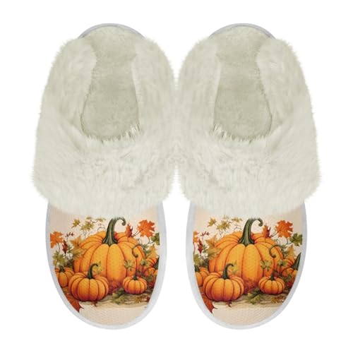 COEQINE Weihnachtliche Hausschuhe für Damen, Größe 36–47, flauschige Hausschuhe, warm, gemütlich, weich, für den Winter, als Geschenk, kürbis, 41/43 EU COEQINE Weihnachtliche Hausschuhe für Damen, Größe 36–47, flauschige Hausschuhe, warm, gemütlich, weich, für den Winter, als Geschenk, kürbis, 41/43 EU von COEQINE
